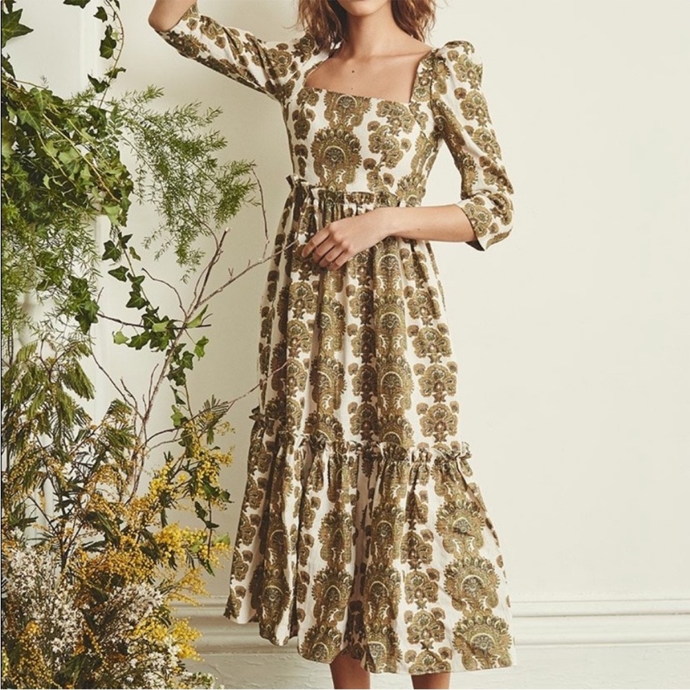 Cara Cara Blue Hill Paisley-Print Dress